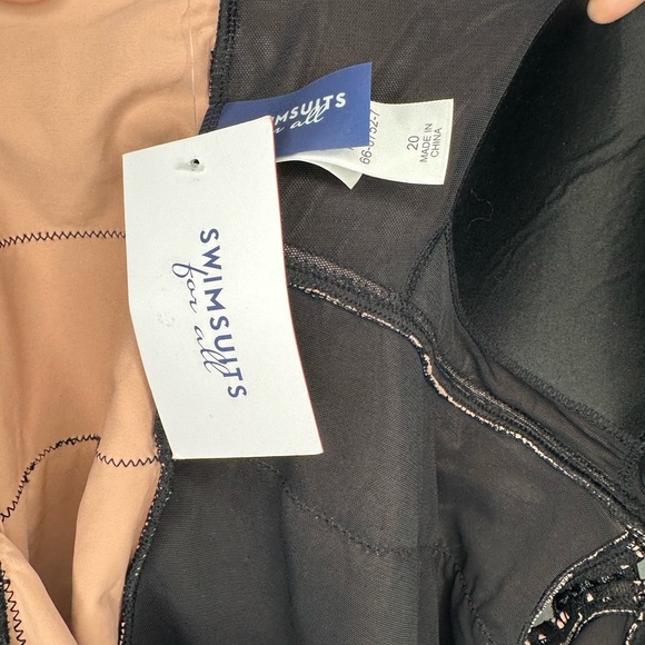 Swimsuits for All Black Lace V Plunge One Piece Swimsuit Size 20 - Picture 7 of 8